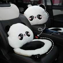 Car Seat Cushion, Panda Shaped Waist Protection Pillow Car Seat Cushion, Creative Comfort Warm Seat Cushion For Winter, With Cartoon Design, Car Accessories - Panda Headrest - View 4