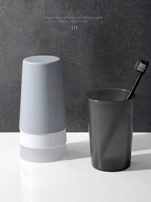 1入組漱口杯家用簡約透明牙杯磨砂情侶杯創意塑料牙刷杯飲水杯 - 彩色 - 查看 1