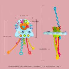 Random Color Parts, Montessori Infant Toy, Baby Toy Finger Rope Fun Press Toy, Children'S Sensory Training Toy, Finger Grasp Ability Training Early Educational Toy, Infant Gum Finger Toy, Multifunctional Baby Toy, Boy Girl Birthday Gift - White - View 2