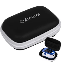 1 pieza Bolsa de almacenamiento de oxímetro de dedo con cubierta de pulso de punta de dedo especialmente diseñada para el protector de silicona de oxímetro de flexibilidad de la caja de oxímetro resistente al desgaste para el hogar y los viajes (solo la caja). La bolsa de almacenamiento también puede instalarse para audífonos.