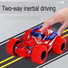 1pc Children's Inertia Stunt Car 360° Rotating Dual-Inertia Driving Engineering Small Car Toy, Kids' Gift - Red - View 6