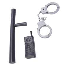 Police Role Play Toy Set With Pretend Handcuffs And Walkie Talkie, Style Random