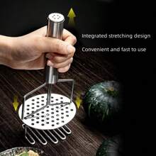 雙層不銹鋼薯泥搗壓器,水果泥搗壓器 - 銀色 - 查看 5