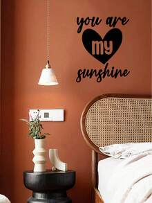 mama look 1入黑色心形英文引言壁貼自粘藝術裝飾，適用於臥室客廳 - 黑色 - 查看 1