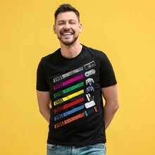 Men's T-Shirt Gamer Video Games Video Game Console Colors - Black - View 2