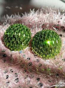 1對女性誇張的熒光彩色鑽石耳針 - 彩色 - 查看 1