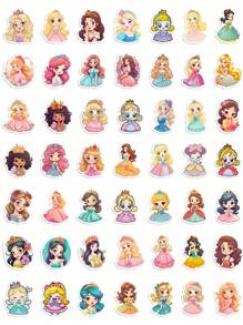 400 piezas Pegatinas de princesa de dibujos animados adorables para manualidades de niños