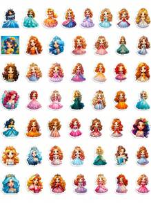 400 piezas Pegatinas de princesa de dibujos animados adorables para manualidades de niños
