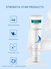 HEMEIEL 1入裝/2入裝保濕精華液,含玻尿酸和膠原蛋白的晚霜,可使臉部和頸部肌膚光滑,女士專用美容面霜,超強保濕能力,旅行必備品 - 藍色 - 查看 5