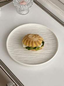 One Stone Pattern Ceramic Plate, High-End White Porcelain Plate For Pizza, Steak, Suitable For Home, Restaurant And Hotel Serving Christmas Gift - White - View 9