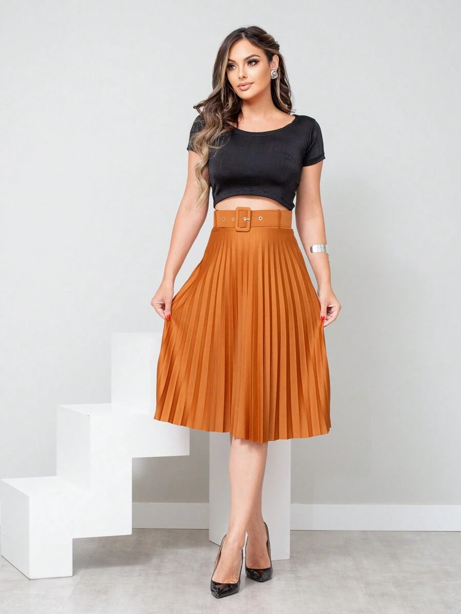 Women Skirts - 駝色 - 查看 1