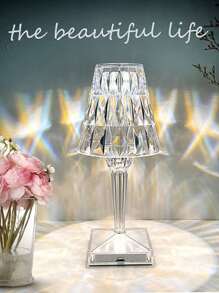 觸摸式水晶桌燈,搭配白色橢圓形亞克力材質燈罩,高約25cm(約9.84in),直徑約11cm(約4.33in),配備遙控器、觸摸式、可調節亮度和色溫。 它由內置的2000 Mah電池供電,還有一個usb充電口。 充滿電後,可持續照明10小時以上 - RGB16色充電款 - 查看 5