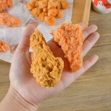 炸雞腿、雞翅、炸薯條和爆米花雞的逼真模型,供展示或玩耍 - 黃色 - 查看 3