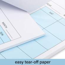 BUBU 1pc Undated Monthly Planner Desk Pad Thick Paper Planning Pad For Organizing And Scheduling Tasks, Productivity Habit Tracker, Golas, Notes And To Do List - Blue - View 2