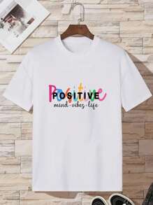 MURAMASA Slogan Print Drop Shoulder T-Shirt - 白色 - 查看 2