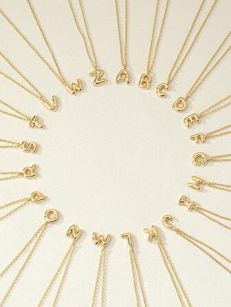 1pc Cross-Border Fashionable Minimalist 26 Alphabet Pendant Necklace For Women's Everyday Wear