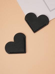 3pcs Heart-Shaped Bookmark - A Stylish Way To Keep Your Place In Books! - Black - View 1