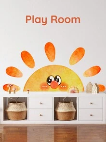 2入組太陽貼紙,適用於兒童房、臥室、幼兒園、客廳 - 半可愛的太陽 - 查看 8