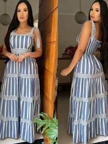 Women Dresses - Xanh và trắng - Xem 2