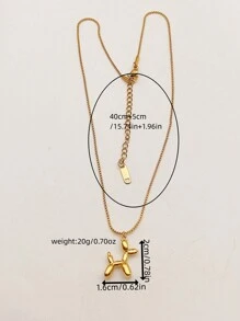 Balloon & 3d Dog Design Titanium Steel Necklace, Uncommon Collarbone Chain For Young Girls - Pendant Necklace - View 8