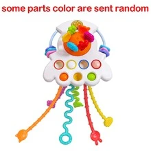 Random Color Parts, Montessori Infant Toy, Baby Toy Finger Rope Fun Press Toy, Children'S Sensory Training Toy, Finger Grasp Ability Training Early Educational Toy, Infant Gum Finger Toy, Multifunctional Baby Toy, Boy Girl Birthday Gift - White - View 3