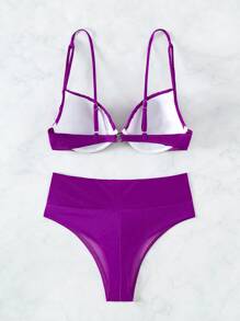 Women Bikini Sets - 紫色 - 查看 2