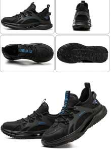 Breathable Summer Steel Toe Cap Men's Work Shoes, Anti-Smash And Anti-Stab Lightweight Safety Shoes - Blue - View 8