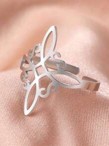 2入組女士不鏽鋼復古結繩項鍊和開放式戒指珠寶套裝,幸運護符禮物適合好友和摯友 - 套裝系列 - 查看 5