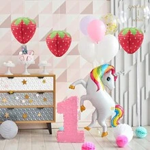 3PCSX20CM Strawberry Paper Lanterns Ornament Very Refreshing And Cute For Fruit Theme Birthday Party Baby Shower Paper Wedding Garden Decorations Strawberry For Girl Hungry Caterpillar Party Supplies Nursery Hanging Ornament,Halloween,Spooky,Autumn,Holiday,Festival,Home Decor ,Room Decor,Wall Decor Gifts Graduation