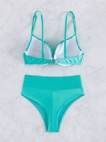 Women Bikini Sets - Olive Green - View 3