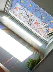 1 Miếng Kích thước lớn Thực vật Và Thiết kế hoa Tĩnh điện Nhãn dán cửa sổ , Tính hai mặt Đầy màu sắc Đồ trang trí Đối với Cửa sổ Trưng bày - Nhiều màu - Xem 5