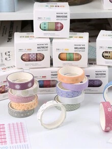 可愛的楓糖日落手帳膠帶手帳裝飾貼紙塑料袋彩色物料貼紙膠帶 - 彩色 - 查看 3