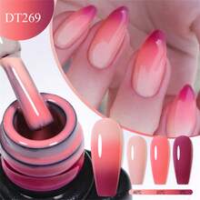 12pcs/Set Temperature Changing Gel Nail Polish Set, Winter Color Changing Semi-Permanent Nail Polish, Removable UV/LED Lamp, Long-Lasting Nail Gel Polish Set - 彩色 - 查看 5