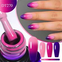 12pcs/Set Temperature Changing Gel Nail Polish Set, Winter Color Changing Semi-Permanent Nail Polish, Removable UV/LED Lamp, Long-Lasting Nail Gel Polish Set - 彩色 - 查看 6