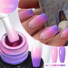 12pcs/Set Temperature Changing Gel Nail Polish Set, Winter Color Changing Semi-Permanent Nail Polish, Removable UV/LED Lamp, Long-Lasting Nail Gel Polish Set - 彩色 - 查看 3