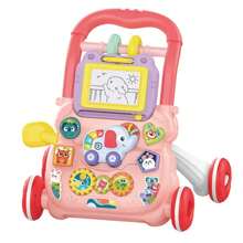 可愛卡通學習助步車,多功能早教學習助步車,兒童成長紀念品 - 粉色 - 查看 1