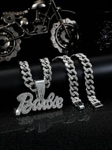 1件時尚男士字母吊墜項鍊,街頭風格搖滾朋克設計,適用於日常穿戴 - 貝貝 - 查看 1