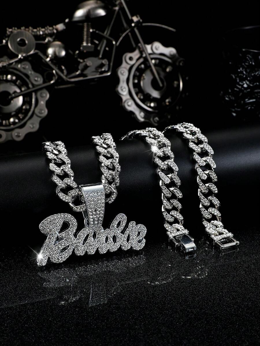 1件時尚男士字母吊墜項鍊,街頭風格搖滾朋克設計,適用於日常穿戴 - 貝貝 - 查看 1