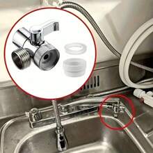 1pc Faucet Diverter, Universal Three-Way Water Valve, Shampoo Shower Diverter Valve, Washing Machine External Diverter, Multi-Function Adapter Connector For Home Use Bathroom Bathroom Accessories Bathroom Tools