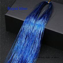Dây kim tuyến cài tóc 1 chiếc, lấp lánh, sáng bóng, dùng làm tóc nối, phụ kiện tóc cho nữ, phong cách hippie, dài 90cm/120cm. - Xanh đậm - Xem 3
