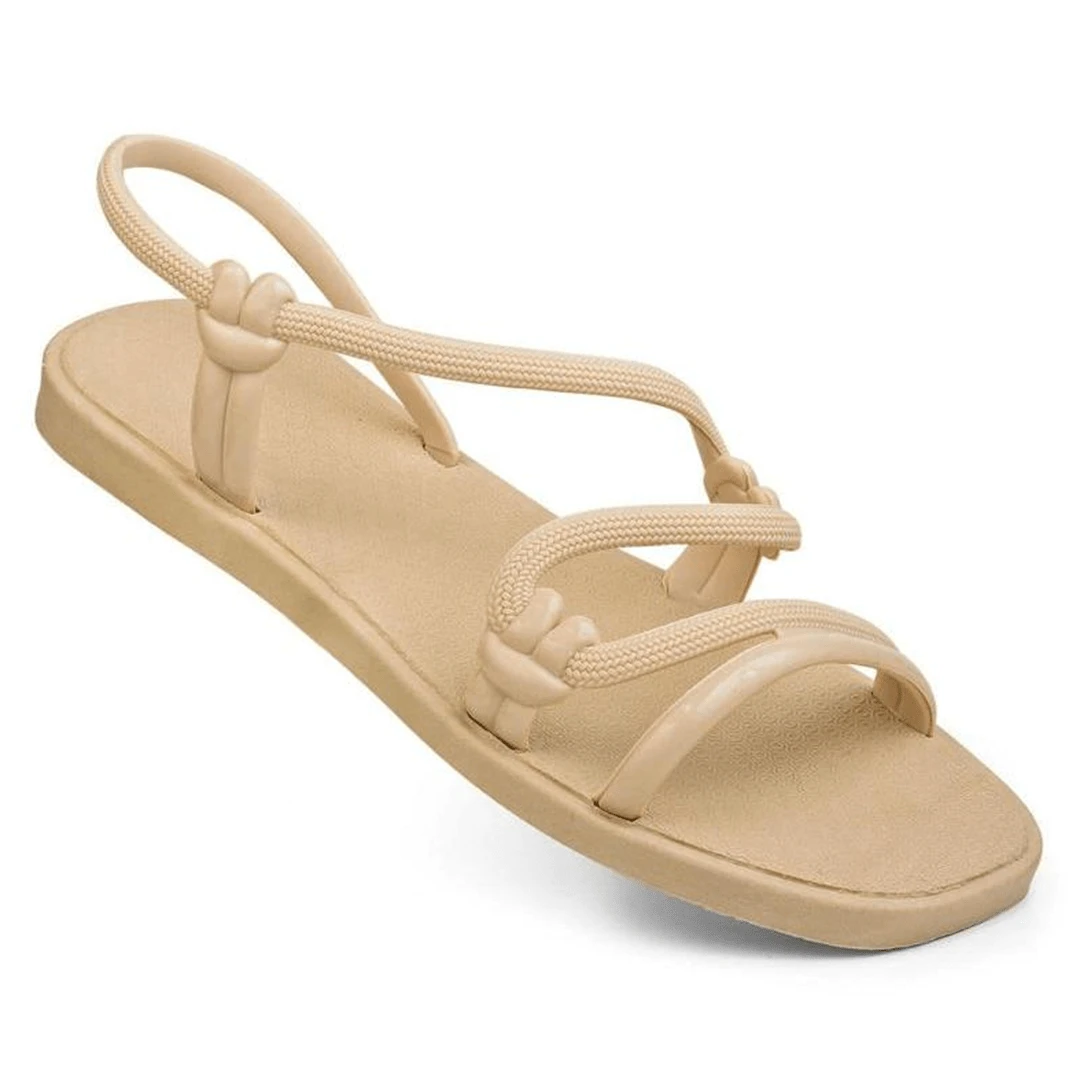 Women Flat Sandals - 米色 - 查看 1