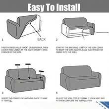 Soft Stylish Sofa Covers, Universal Super Stretch Sofa Cover With Spandex Elastic Bottom, Washable Furniture Protector - 彩色 - 查看 7