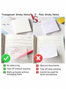 Small Transparent Sticky Notes For Students' Notes And Bookmarks - White - View 8