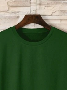 MURAMASA Slogan Print Drop Shoulder T-Shirt - 綠色 - 查看 4