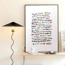 1pc现代北欧彩色英伦简约励志英文正能量箴言字母挂画简约清新简约装饰画餐厅客厅卧室墙画芯 - A 無框 - 查看 4