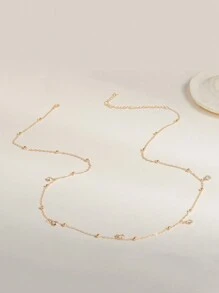 1個女性簡約風格金色鏈條珠子腰帶鍊 - 金色 - 查看 1