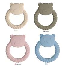 1pc Bpa-Free Silicone Soft Safety Teething Toy For Baby - Baby Pink - View 6