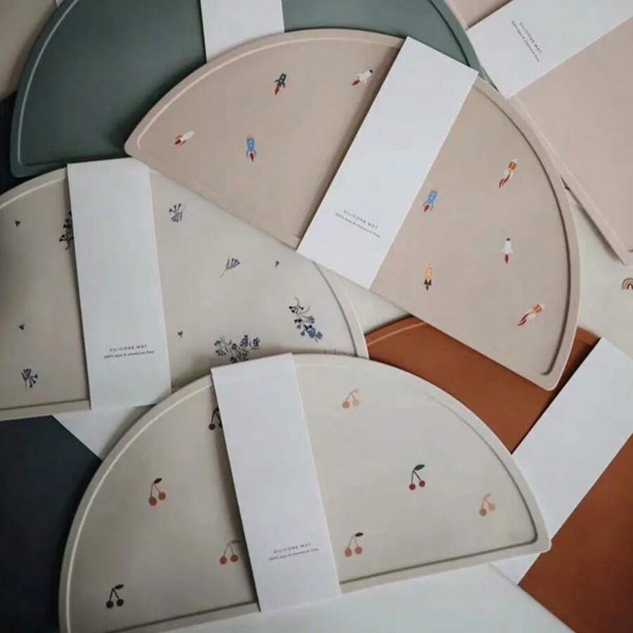 兒童矽膠餐墊,嬰兒卡通圖案餐墊,防滑保溫廚房桌墊,易於清潔,可摺疊 - 鯨魚 - 查看 1