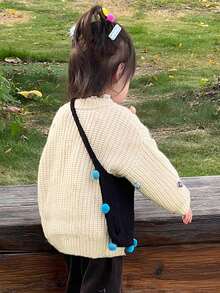 Children's Fashionable Sweater For Autumn And Winter, Popcorn Balls Knitted Sweatshirt - Apricot - View 2