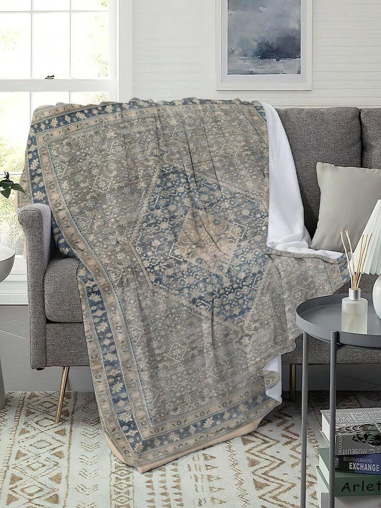 1 pezzo Coperta design geometrico flanella morbido & caldo per & casa decorato | SHEIN ALIA